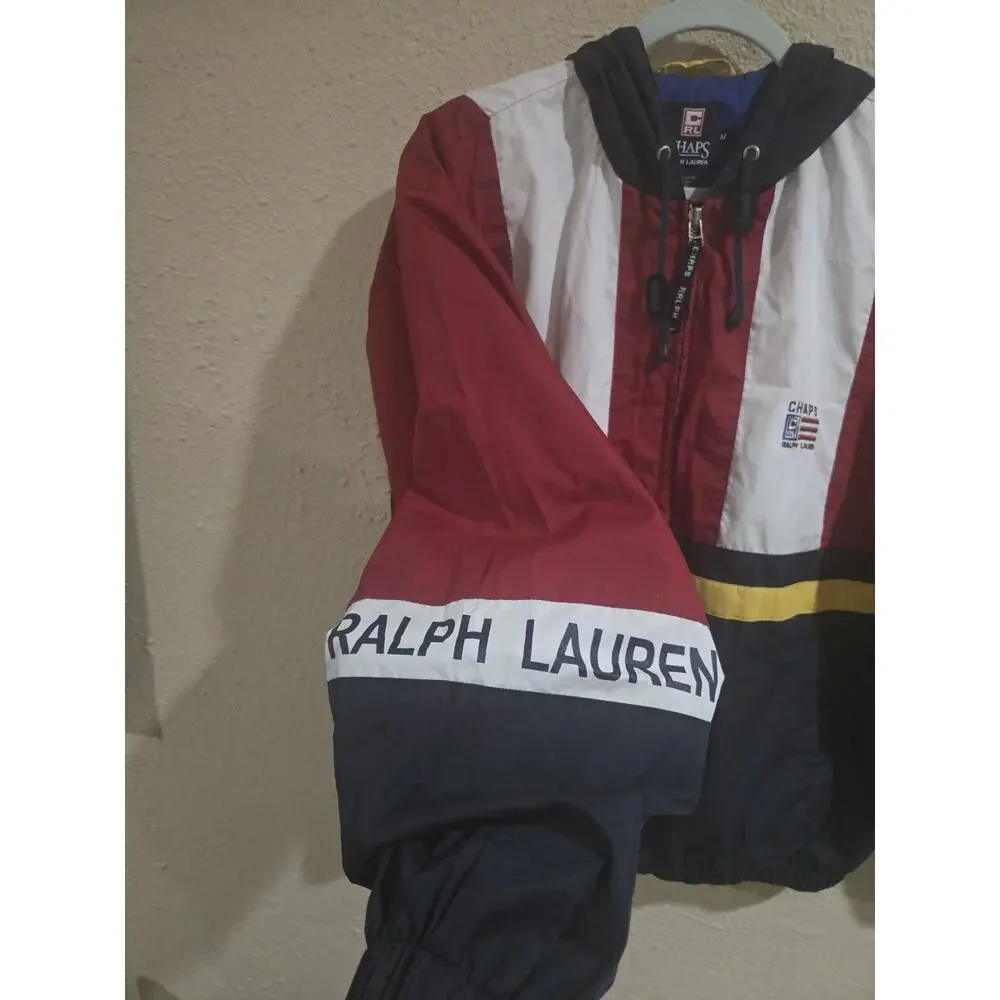 Vintage 1990s Chaps Ralph Lauren Windbreaker Men’s Multicolor Polyester Jacket M